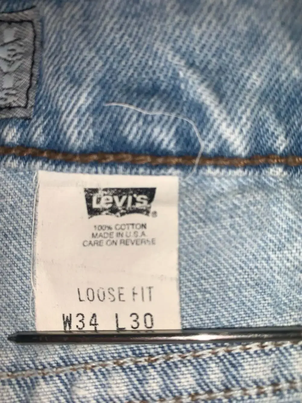 Vintage‎ Levi’s SilverTab Made in USA Baggy Jorts Y2K Skater 90s Light Wash W34